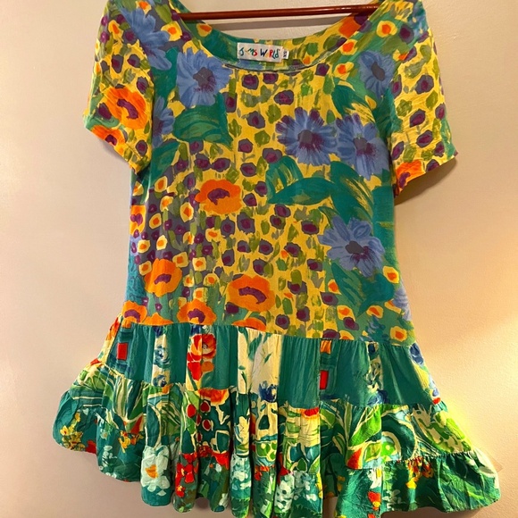 JAMS World Mini Flirty Floral Dress W/ Tier Ruffle--Size XS - Picture 1 of 6